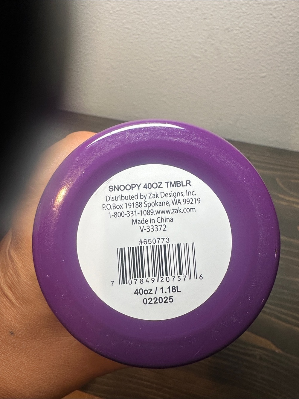 Purple "Trick or Treat" Snoopy Travel Mug with Handle - Picture 5 of 5